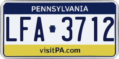 PA license plate LFA3712