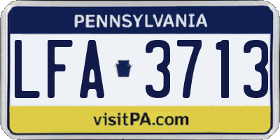 PA license plate LFA3713
