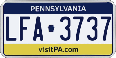 PA license plate LFA3737
