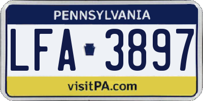 PA license plate LFA3897