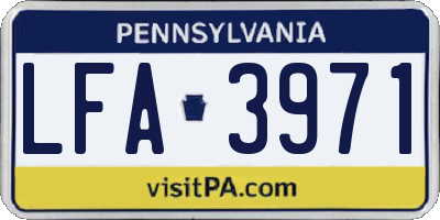 PA license plate LFA3971