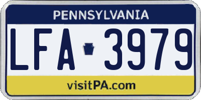 PA license plate LFA3979