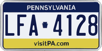 PA license plate LFA4128