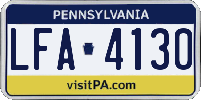 PA license plate LFA4130