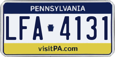 PA license plate LFA4131