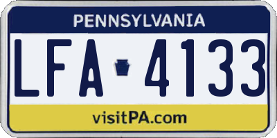PA license plate LFA4133