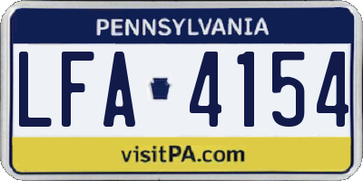 PA license plate LFA4154