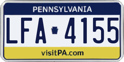 PA license plate LFA4155
