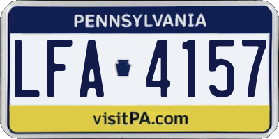 PA license plate LFA4157