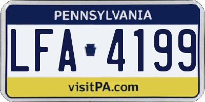 PA license plate LFA4199