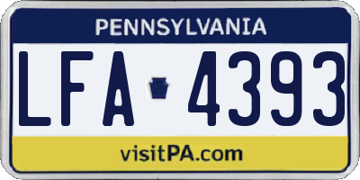 PA license plate LFA4393