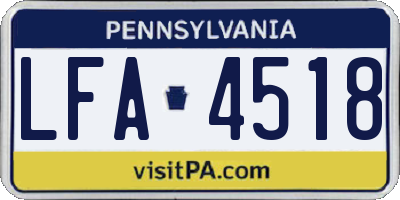 PA license plate LFA4518