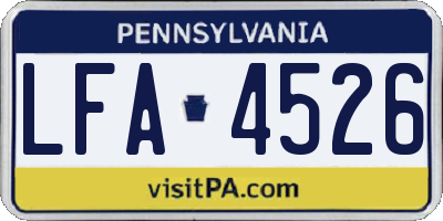 PA license plate LFA4526