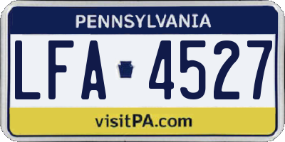 PA license plate LFA4527