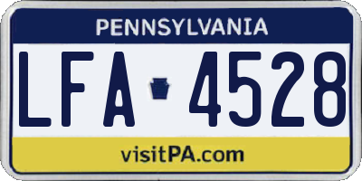 PA license plate LFA4528