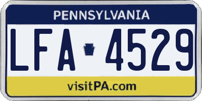 PA license plate LFA4529