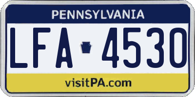 PA license plate LFA4530