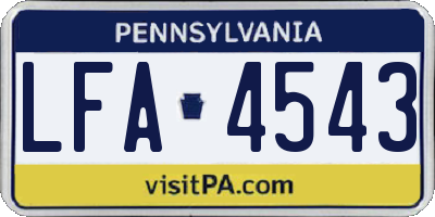 PA license plate LFA4543