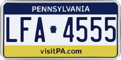 PA license plate LFA4555