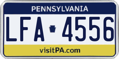 PA license plate LFA4556