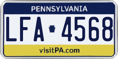 PA license plate LFA4568