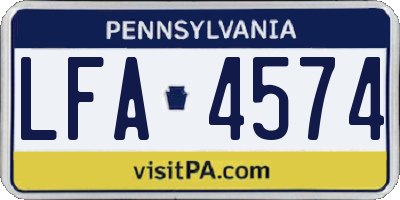 PA license plate LFA4574