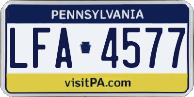 PA license plate LFA4577