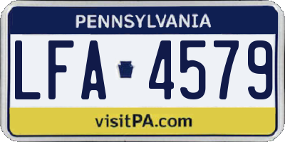 PA license plate LFA4579