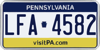 PA license plate LFA4582