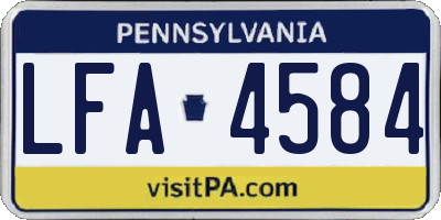 PA license plate LFA4584