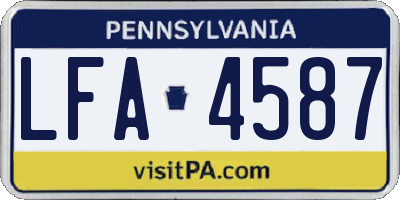 PA license plate LFA4587