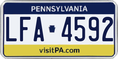 PA license plate LFA4592