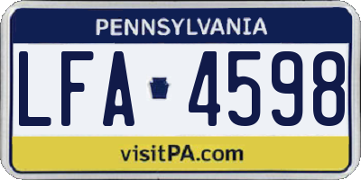 PA license plate LFA4598