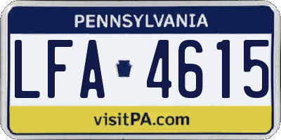 PA license plate LFA4615