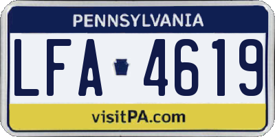PA license plate LFA4619