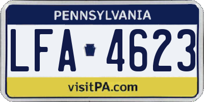 PA license plate LFA4623