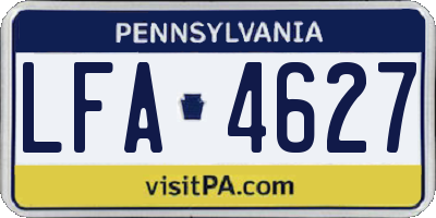 PA license plate LFA4627