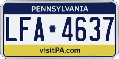 PA license plate LFA4637