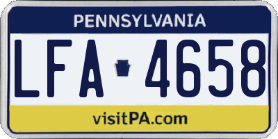 PA license plate LFA4658