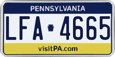 PA license plate LFA4665