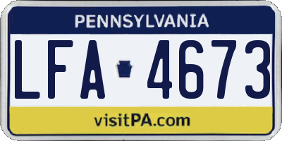 PA license plate LFA4673