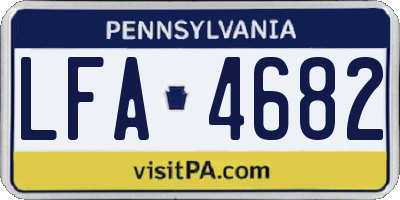 PA license plate LFA4682