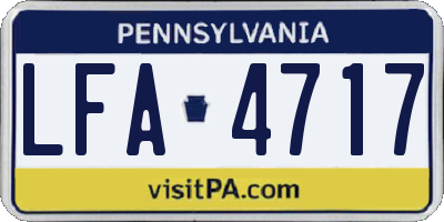 PA license plate LFA4717