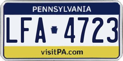 PA license plate LFA4723