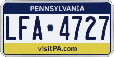 PA license plate LFA4727