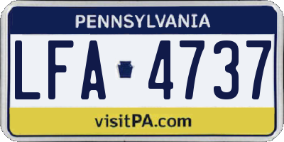 PA license plate LFA4737