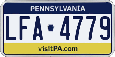 PA license plate LFA4779