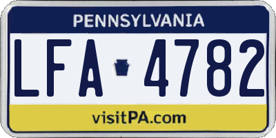 PA license plate LFA4782