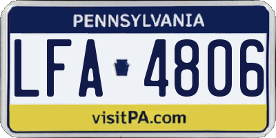 PA license plate LFA4806