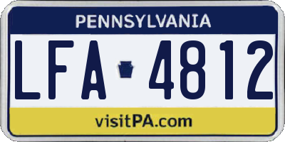 PA license plate LFA4812